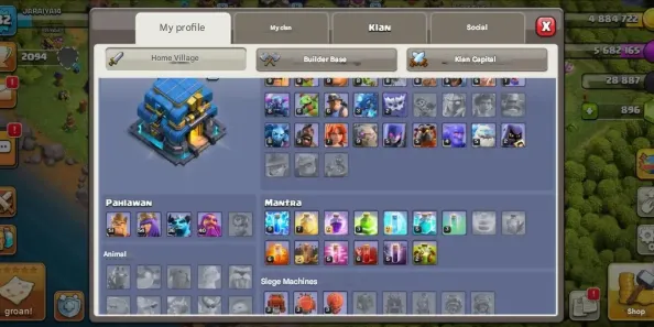 COC187 Max TH12 Almost Max Heroes Defenses Walls Siege Machine 3 896 Gems 5 Builders 